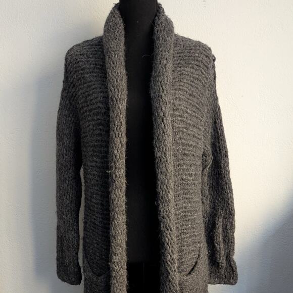 Raquel Allegra Alpaca Open Cardigan Boho Handmade Fringe size 0 - Picture 4 of 15